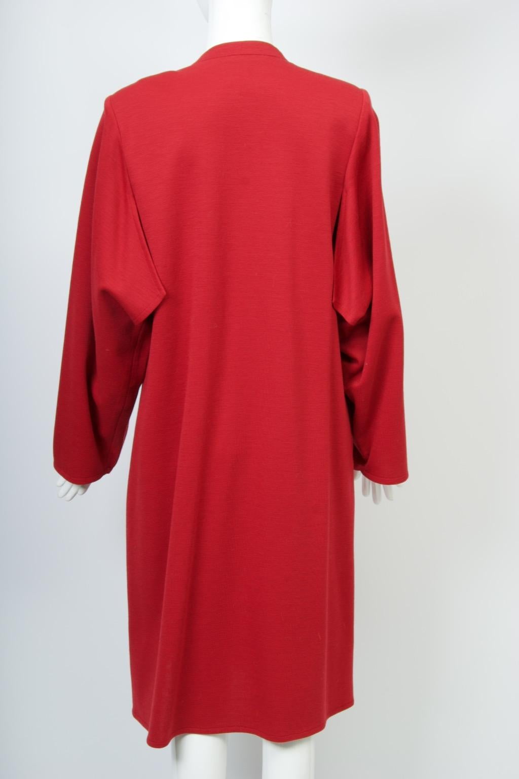 Women's Sonia Rykiel Red Knit Coat/Dress For Sale