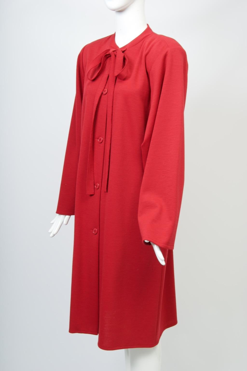 Manteau/robe Sonia Rykiel en tricot rouge en vente 1