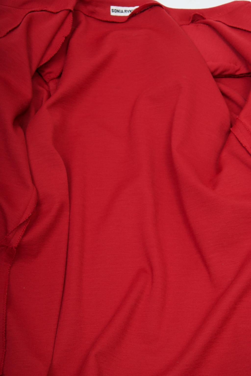 Manteau/robe Sonia Rykiel en tricot rouge en vente 3