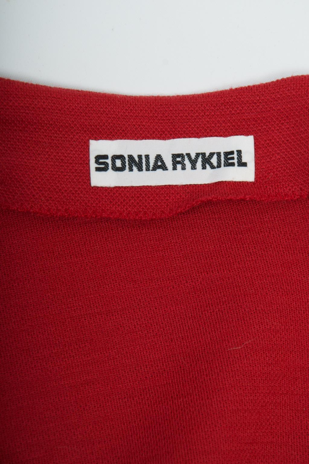 Manteau/robe Sonia Rykiel en tricot rouge en vente 4