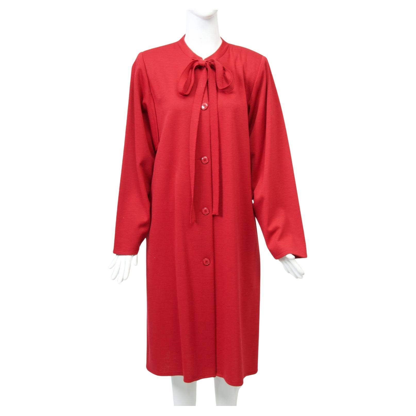 Sonia Rykiel Red Knit Coat/Dress For Sale