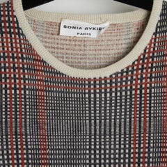 Sonia Rykiel Robe Laine Soie FR34/36 Wool and Silk Check on Dress UK6 US4