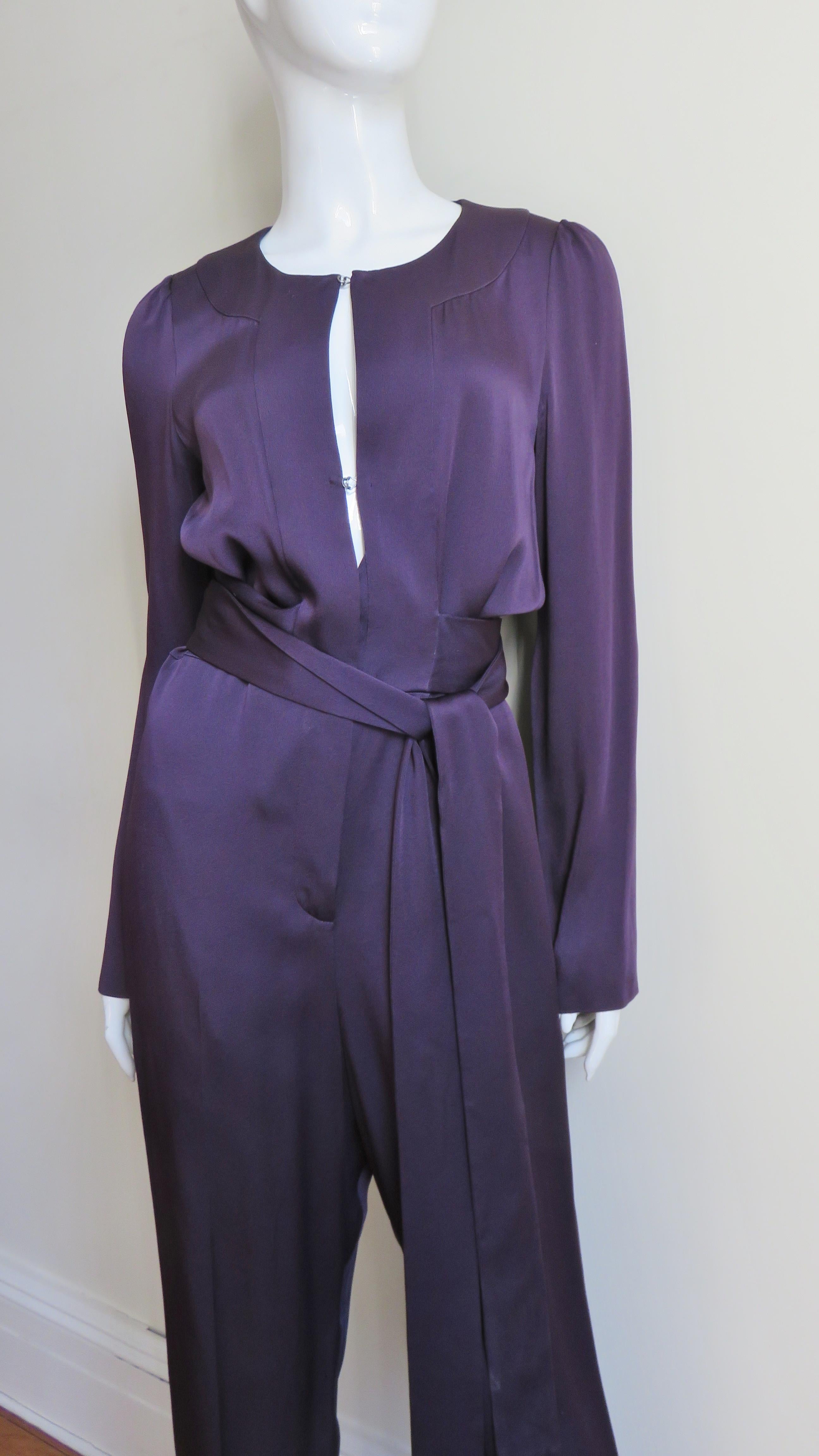 Purple Sonia Rykiel Silk Jumpsuit