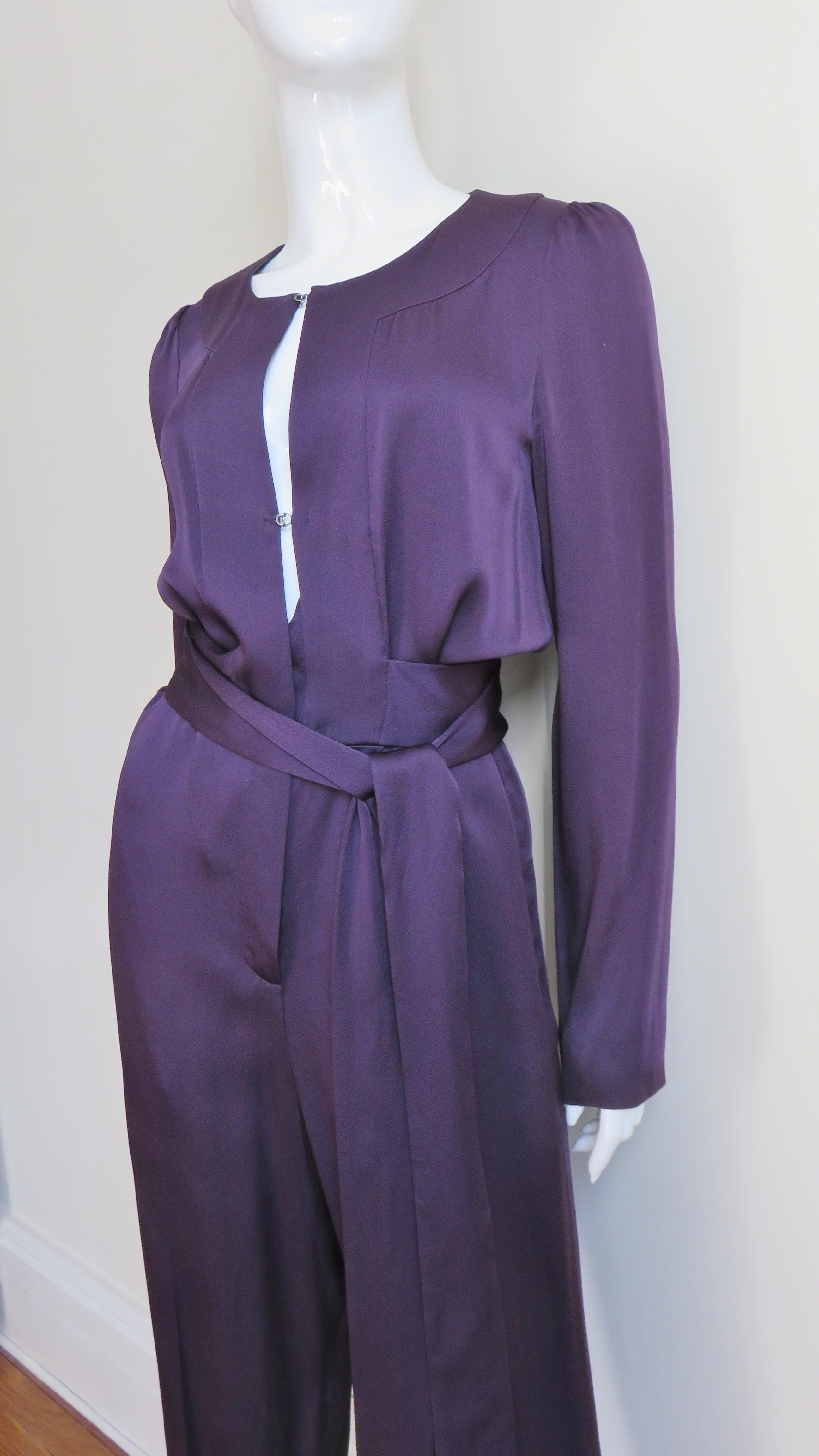 Sonia Rykiel Silk Jumpsuit In Good Condition In Water Mill, NY