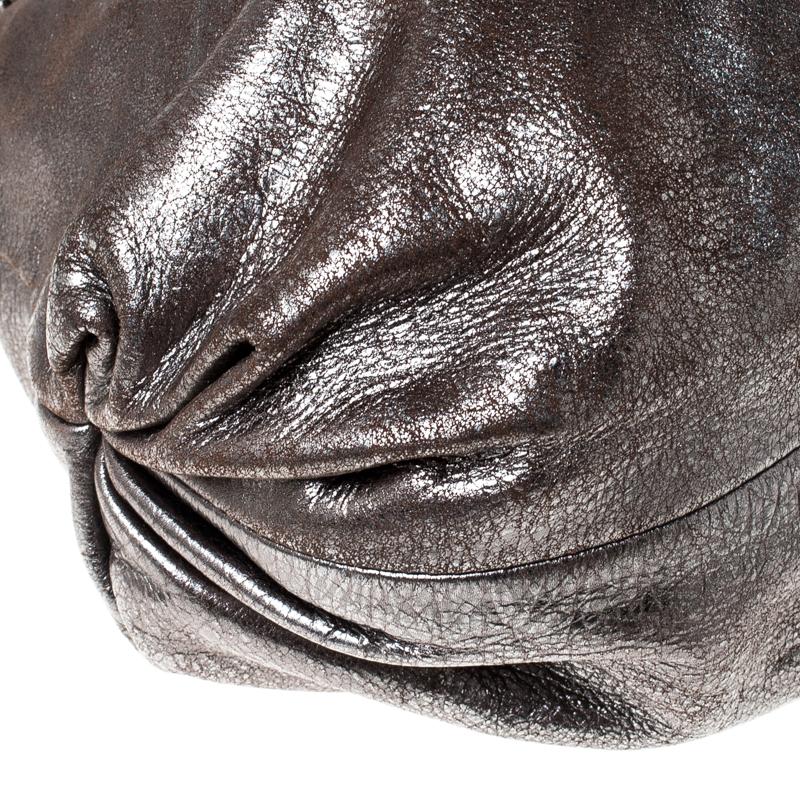 Sonia Rykiel Silver Leather Chain Embellished Shoulder Bag For Sale 2