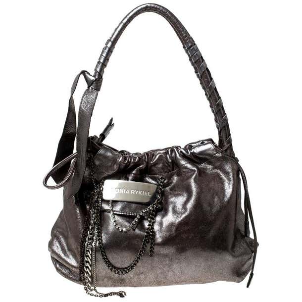 Sonia Rykiel Silver Leather Chain Embellished Shoulder Bag For Sale at ...