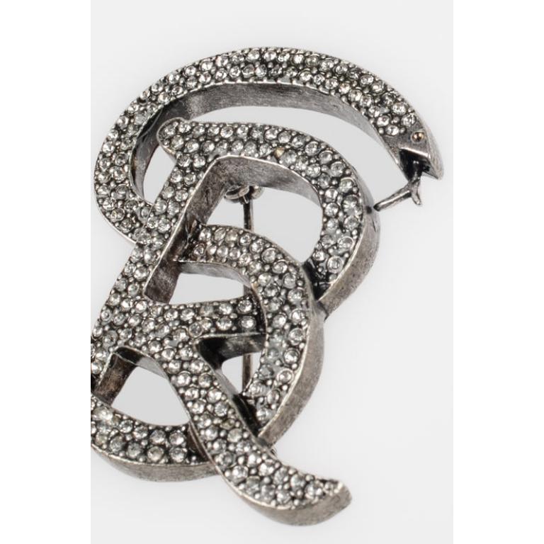 Sonia Rykiel Silvery Metal Brooch In Excellent Condition For Sale In SAINT-OUEN-SUR-SEINE, FR