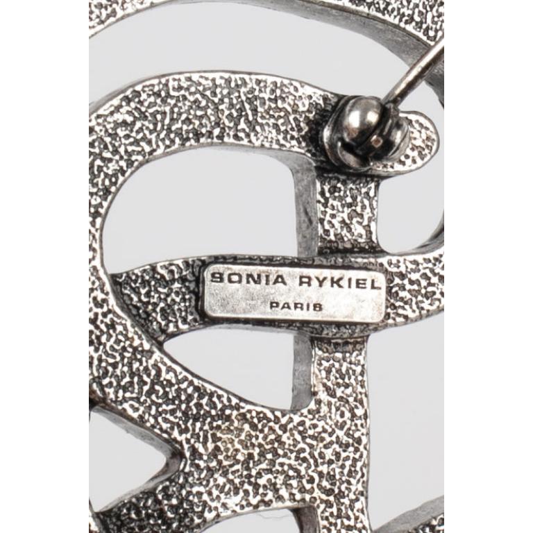 Sonia Rykiel Silvery Metal Brooch For Sale 1