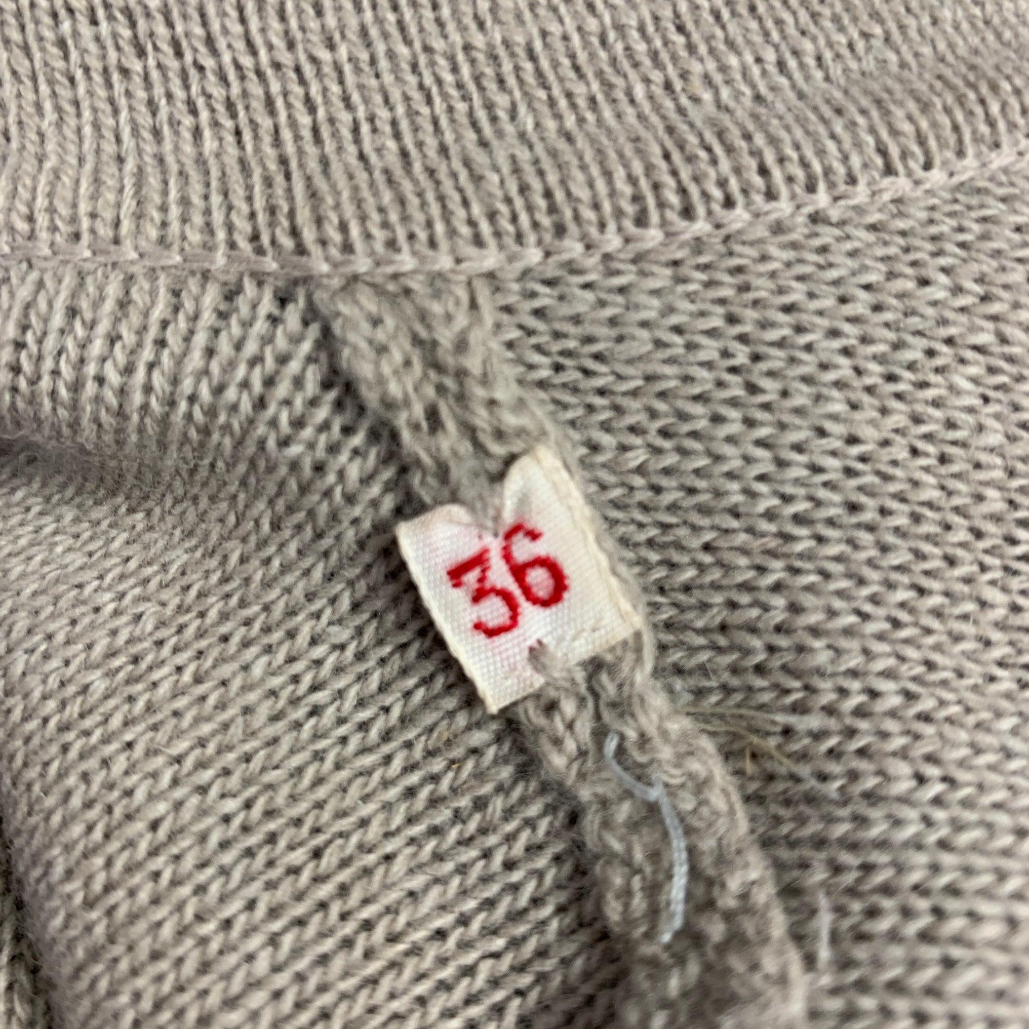 SONIA RYKIEL Size 4 Beige Taupe Belted Knit Cardigan For Sale 1