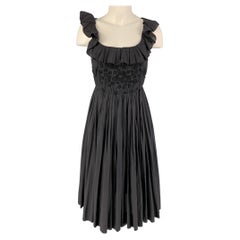 SONIA RYKIEL Size 4 Slate Black Cotton Applique Sleeveless Dress