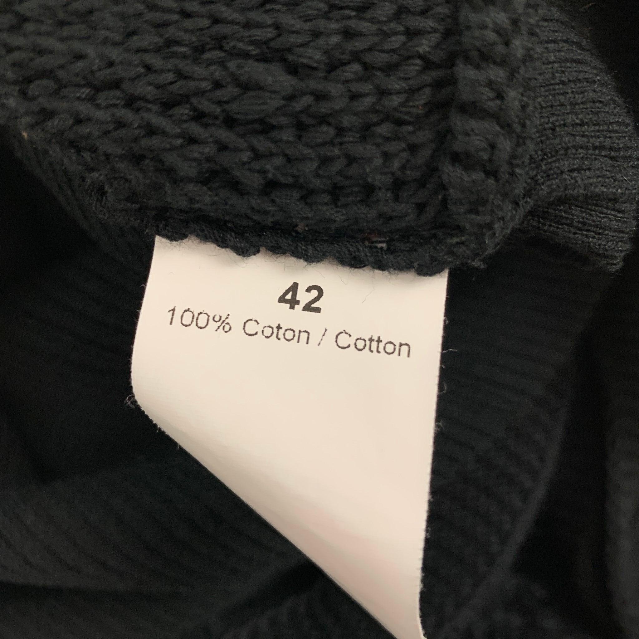 SONIA RYKIEL Size 6 Black Cotton Textured Belted Cardigan 1