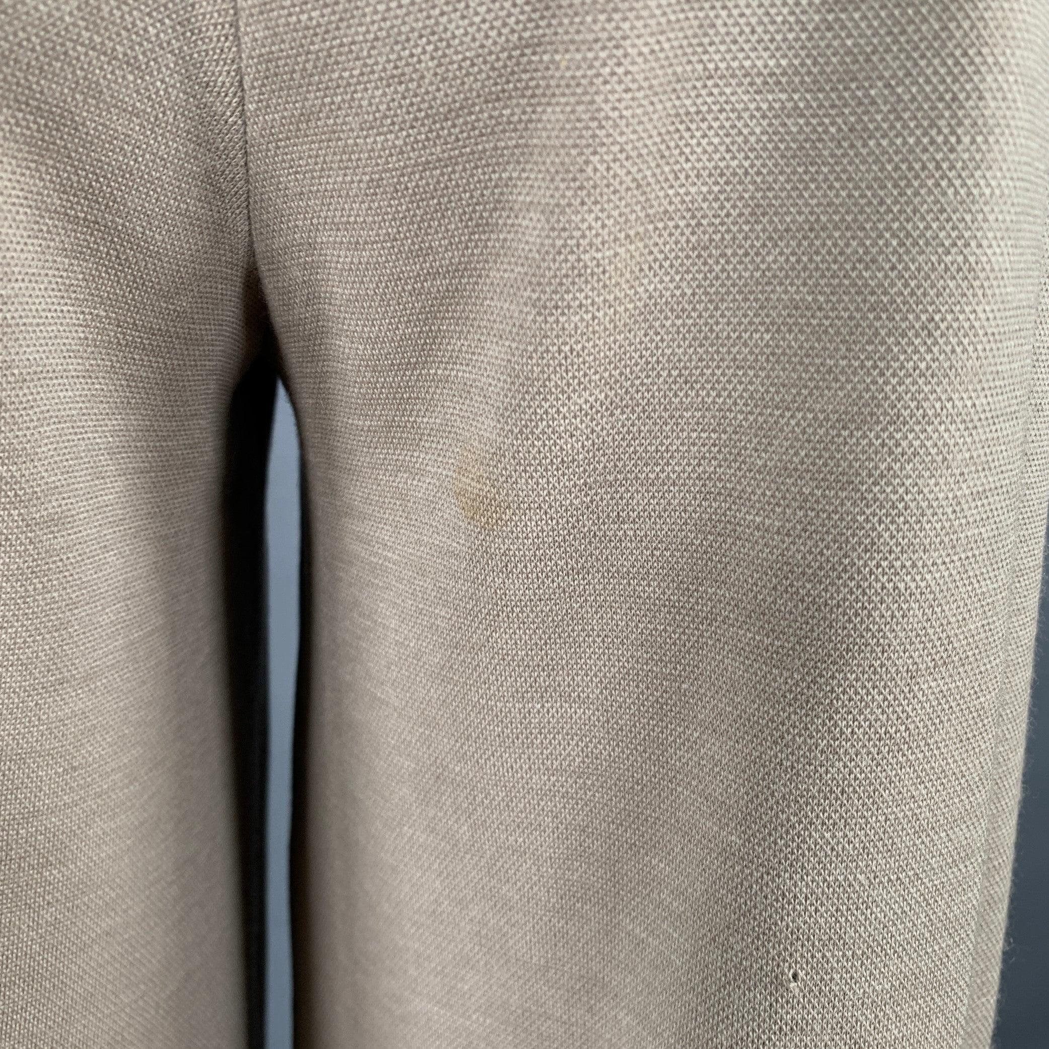 Beige SONIA RYKIEL Taille S - Pantalon court casual en laine gris taupe en vente