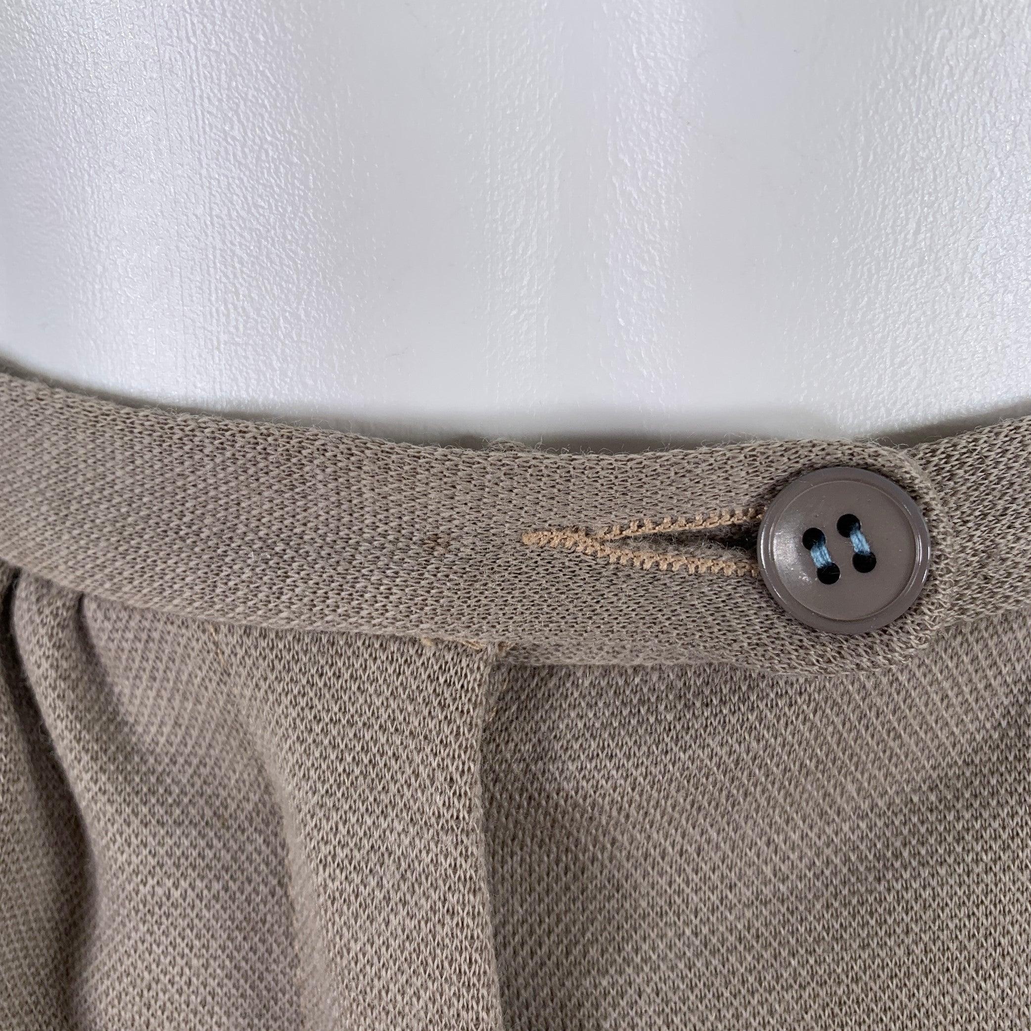 SONIA RYKIEL Taille S - Pantalon court casual en laine gris taupe en vente 2