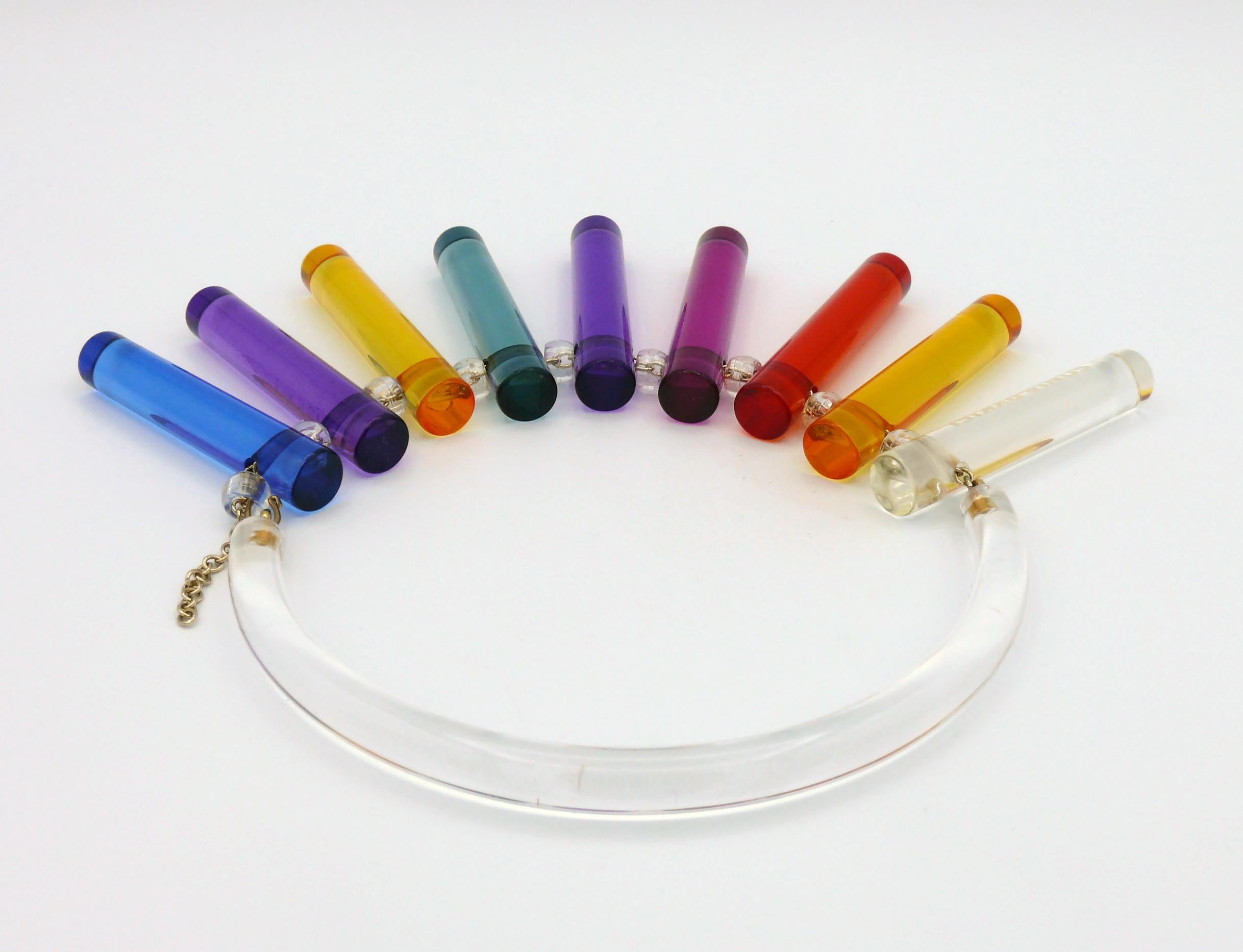 SONIA RYKIEL Space Age Rainbow Lucite Bib Necklace For Sale 5