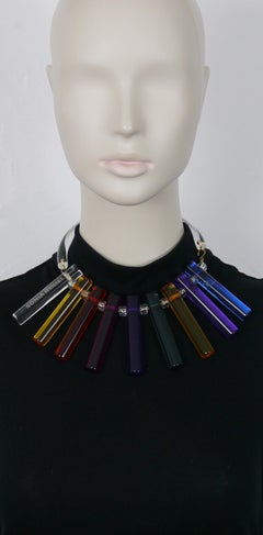 SONIA RYKIEL Space Age Regenbogen Lucite Bib-Halskette