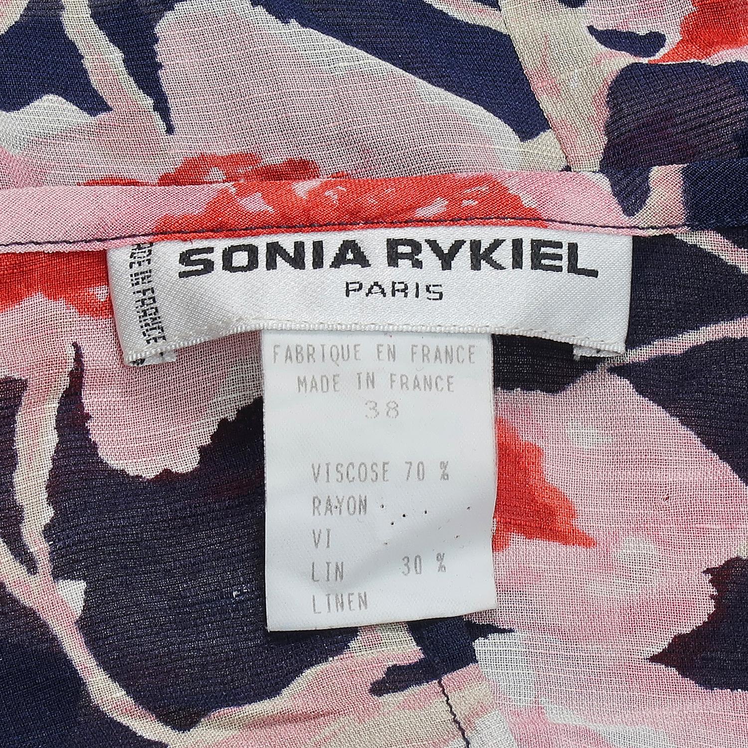 Sonia Rykiel - Robe-culotte en viscose à imprimé floral mélangé, printemps-été 2002 en vente 1