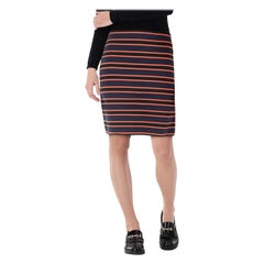 Sonia Rykiel Gestreifter Knielanger Rock mit Gummizug Größe S Sonia Rykiel Gestreifter Knielanger Rock mit Gummizug Größe S