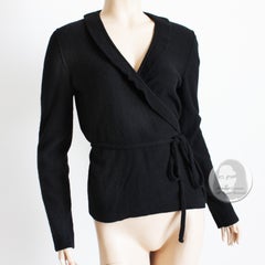 Pull Sonia Rykiel style portefeuille en maille de laine angora noire vintage des années 90, 40
