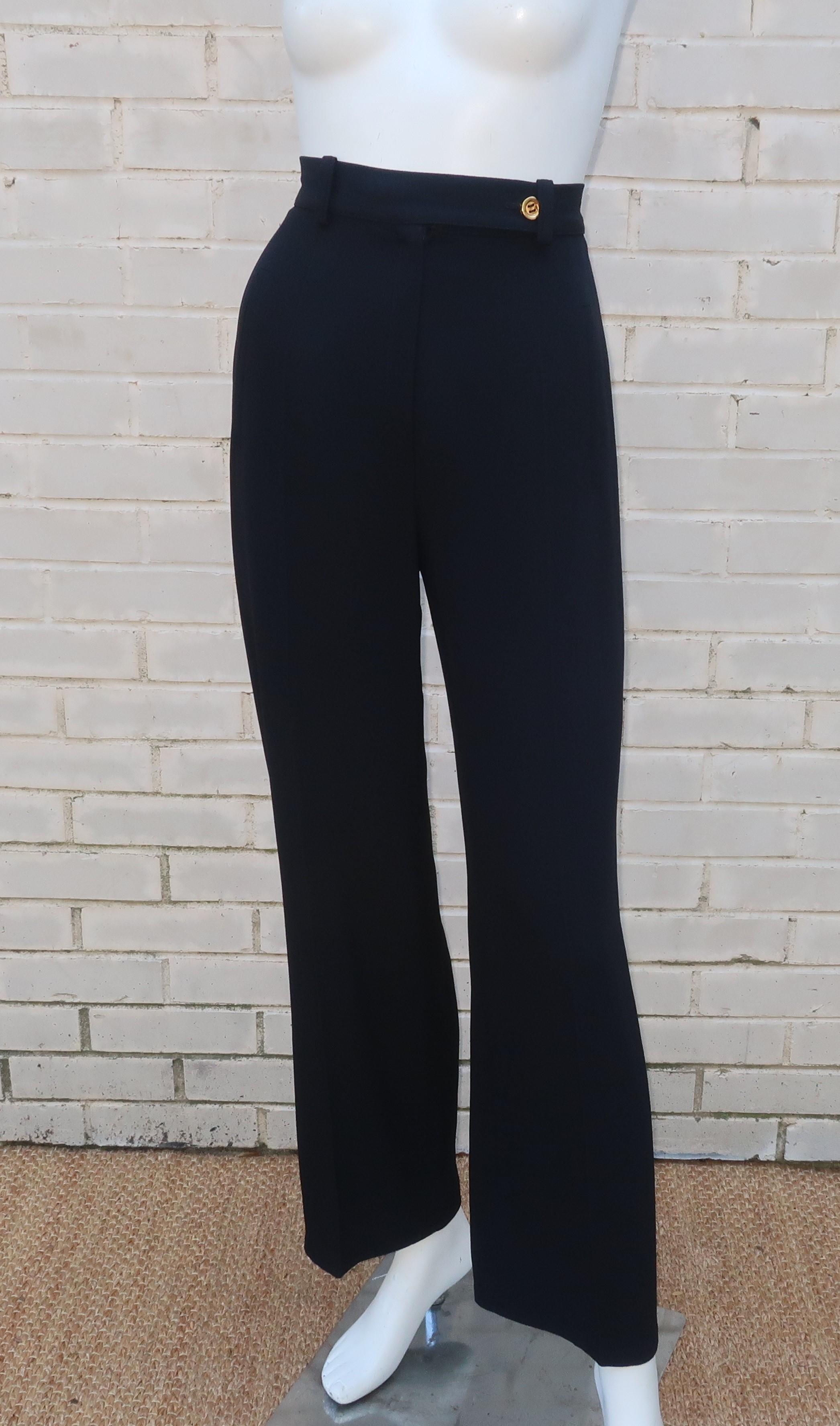 Sonia Rykiel Three Piece Tuxedo Style Black Pant Suit, 1980's For Sale 7