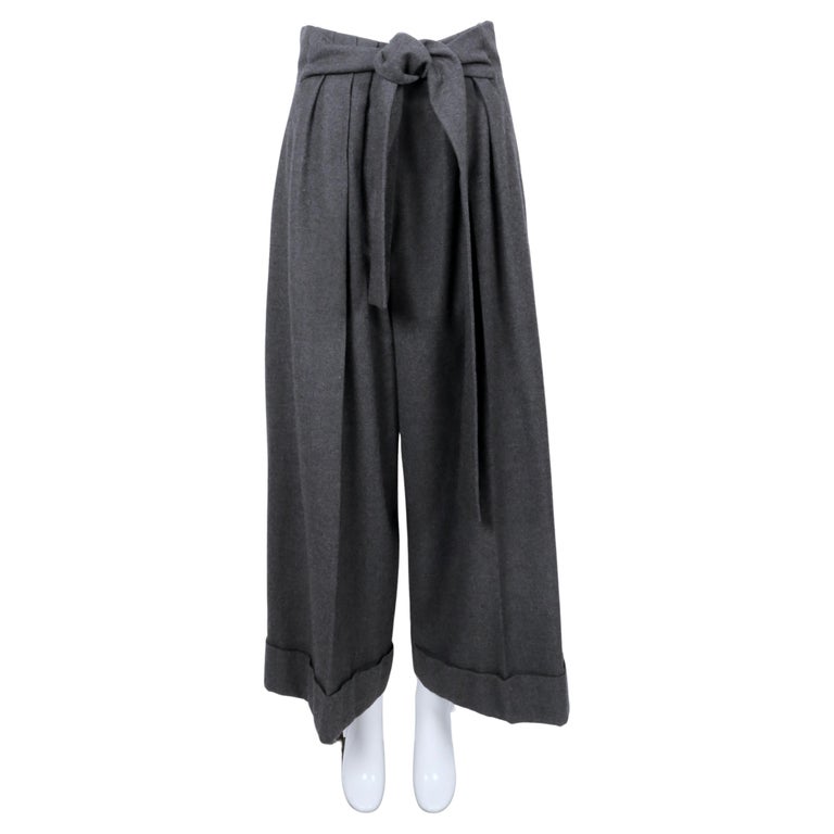 Pantalon Homme Luxueux En Laine Grise à Rayures - Sonia Rykiel Taille 38 - Comme Neuf