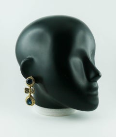 Sonia Rykiel Vintage Jewelled Bow Dangling Earrings