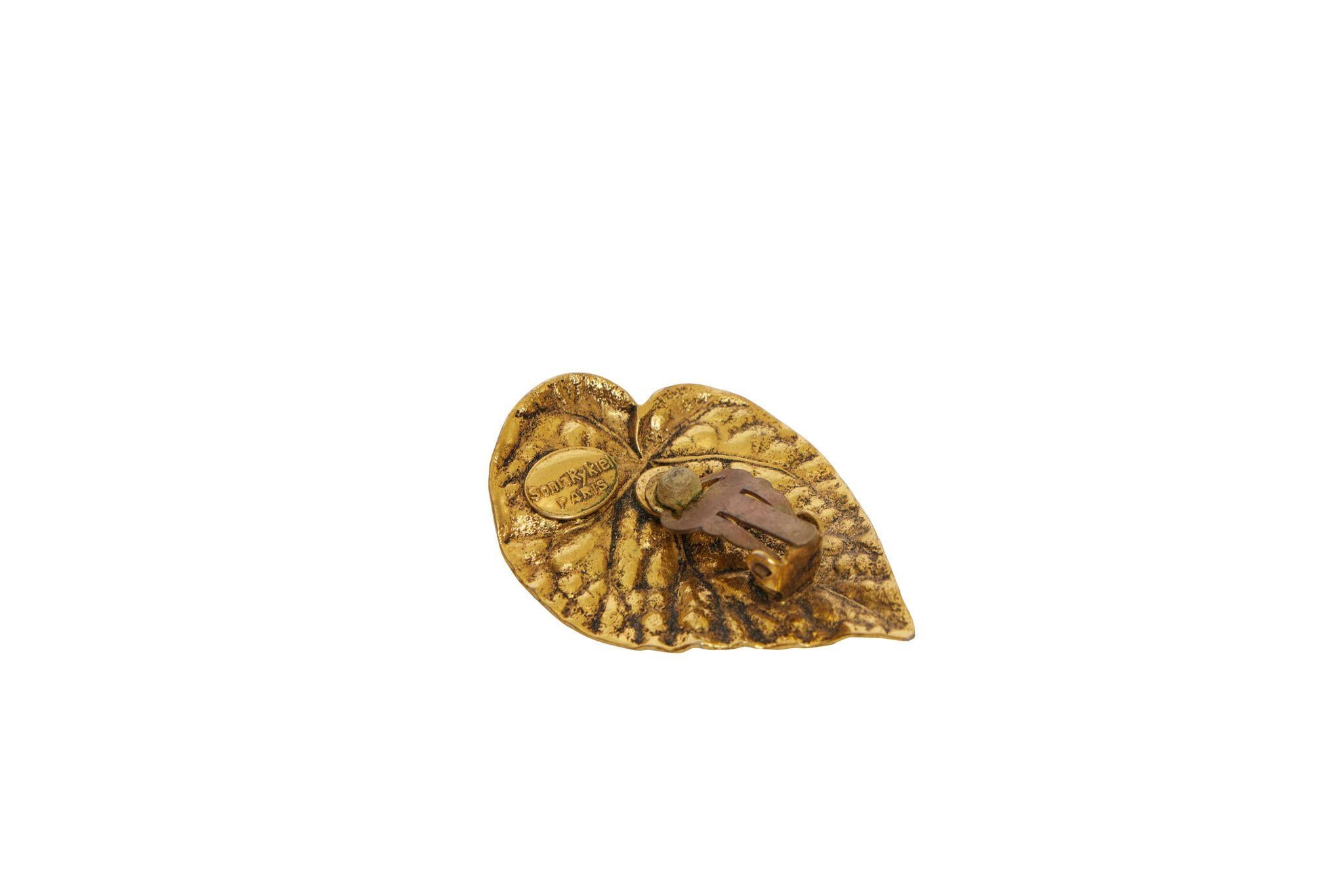 De las mujeres Pendientes Hoja Vintage Sonia Rykiel en venta