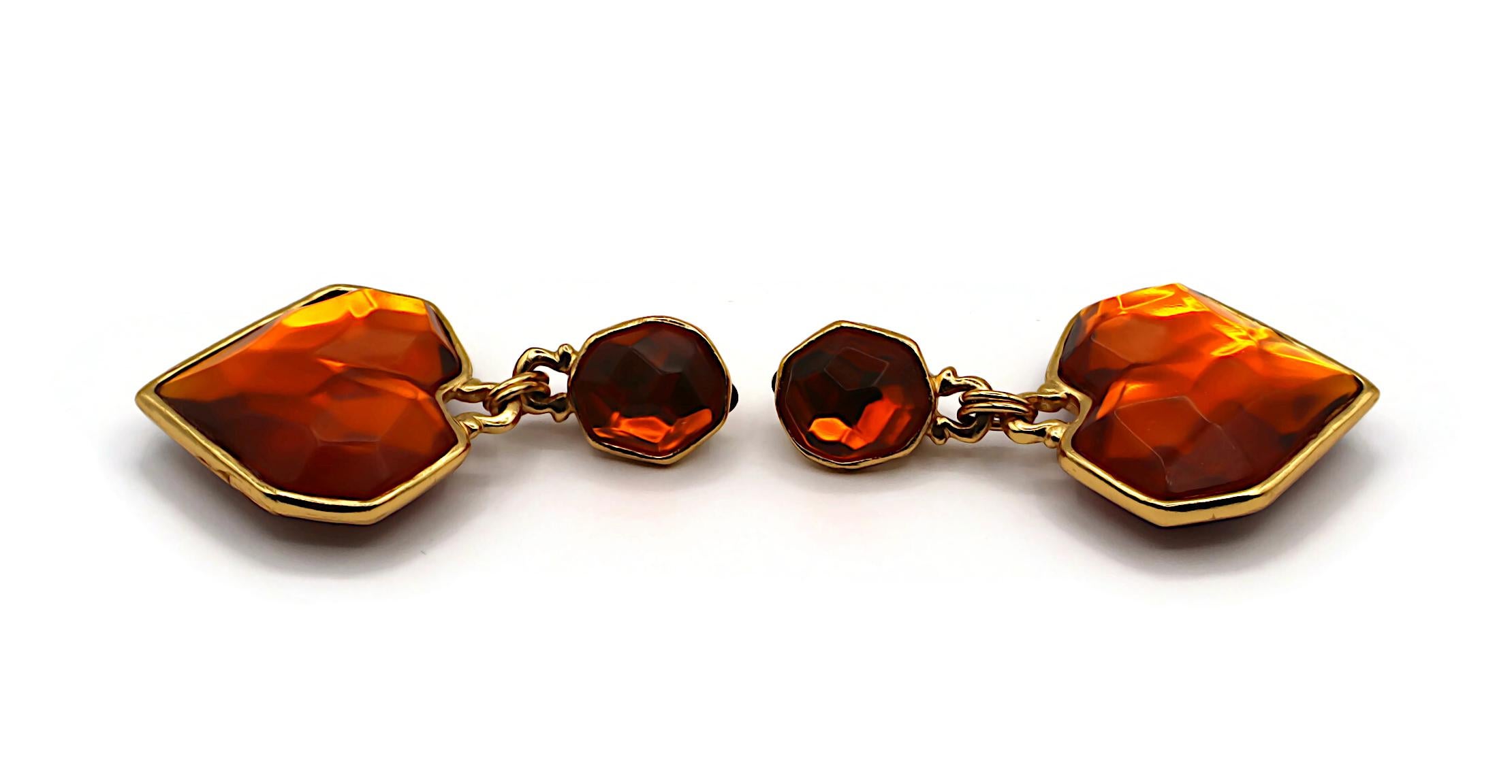 SONIA RYKIEL Vintage Massive Heart Resin baumelnde Ohrringe im Angebot 2