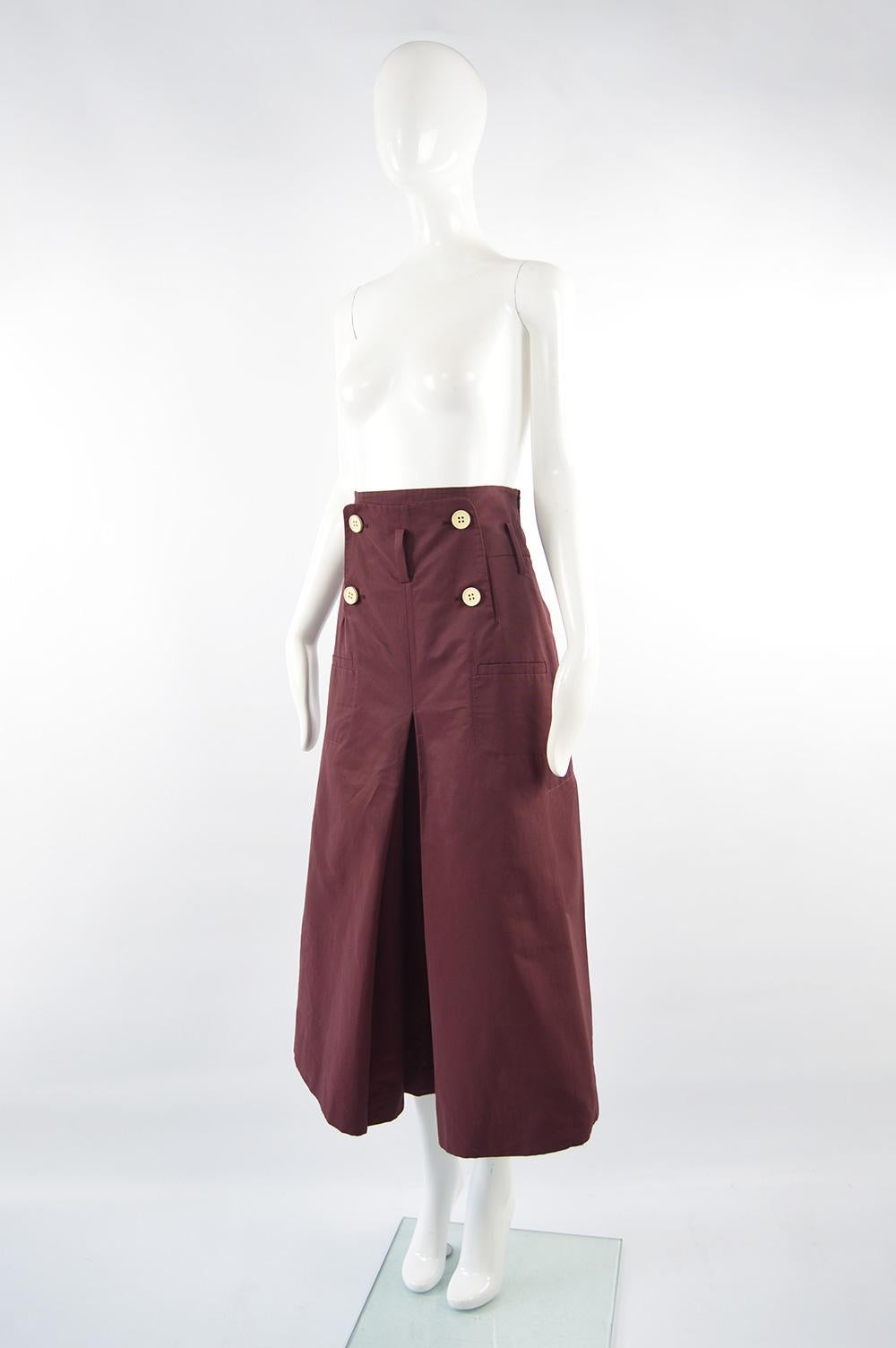 Sonia Rykiel Vintage Ultra Wide Leg High Waisted Culottes Shorts, 1990s In Excellent Condition For Sale In Doncaster, South Yorkshire