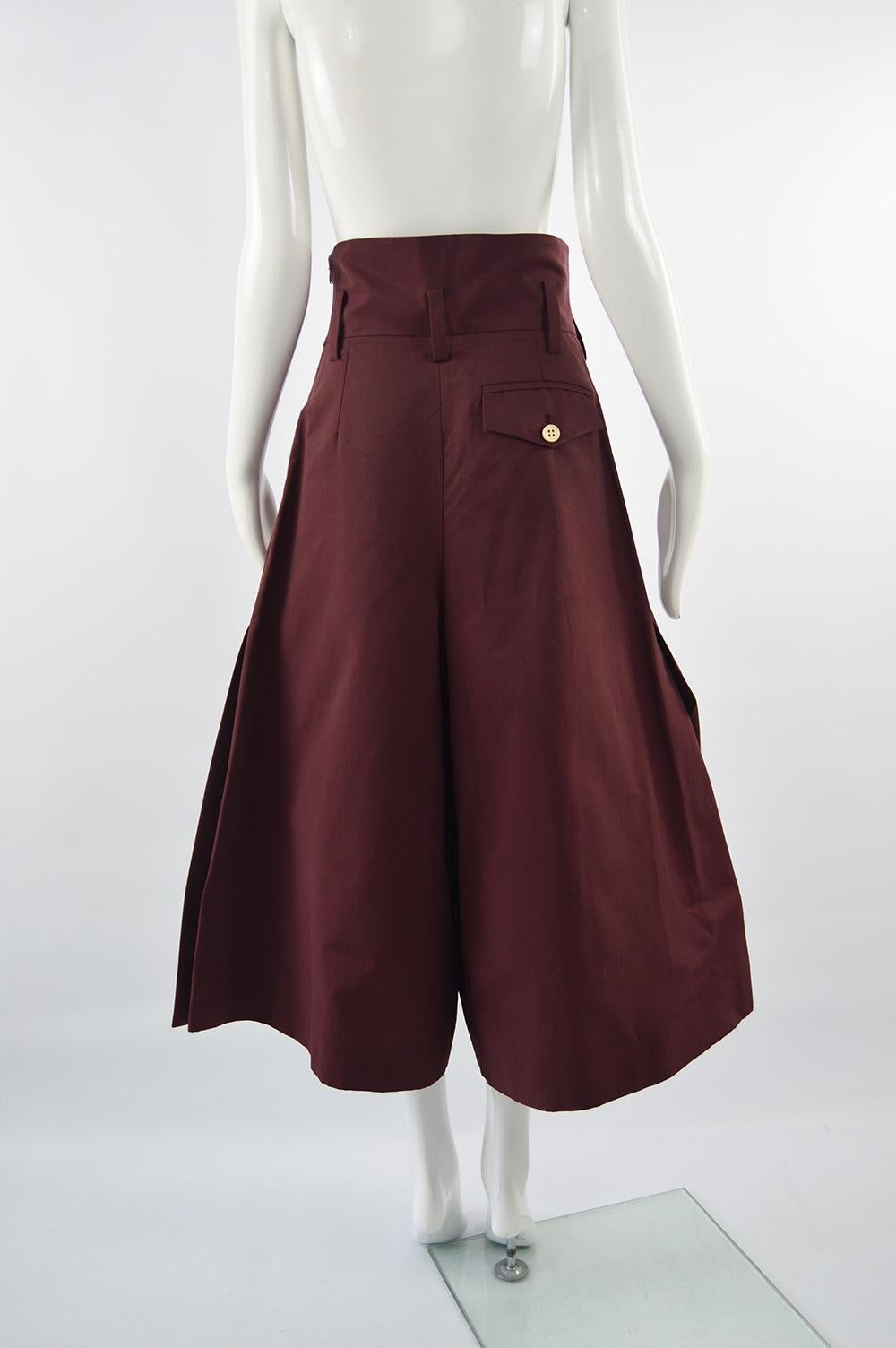 Sonia Rykiel Vintage Ultra Wide Leg High Waisted Culottes Shorts, 1990s For Sale 1