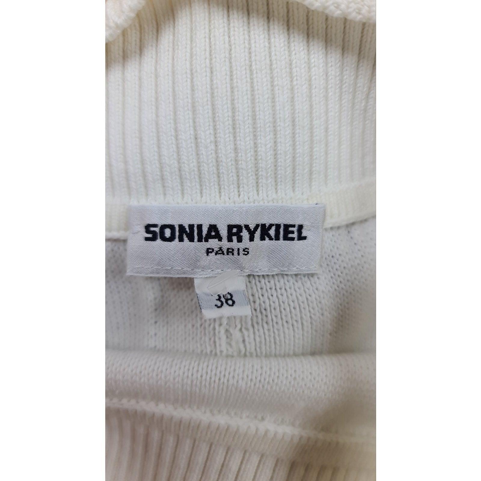 Sonia Rykiel Whight gestricktes Minikleid Sz.38 Damen im Angebot
