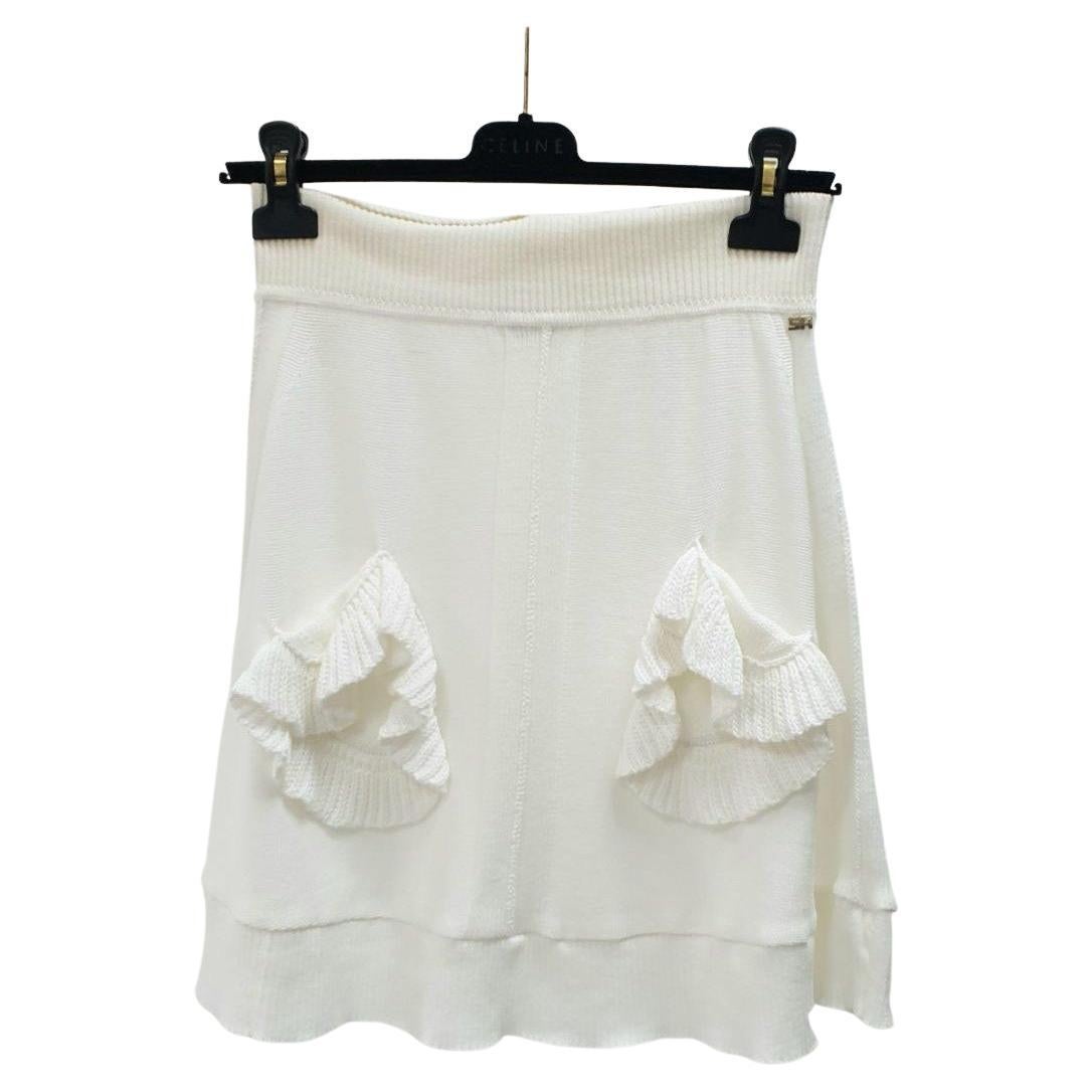 Sonia Rykiel Whight gestricktes Minikleid Sz.38