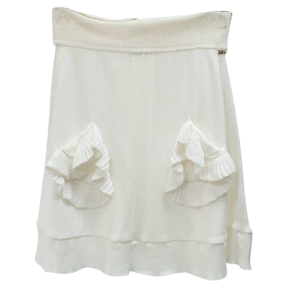 Sonia Rykiel Whight gestricktes Minikleid Sz.38 im Angebot