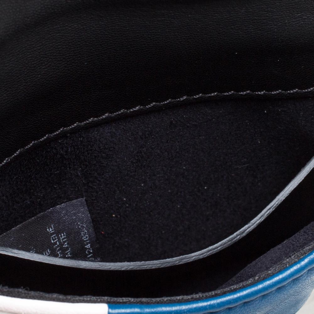 Sonia Rykiel White/Blue Leather Studded Flap Crossbody Bag 7