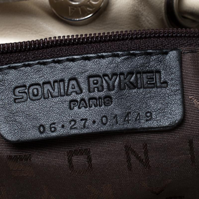 Women's Sonia Rykiel White Crystal Embellished Leather Domino Shoulder Bag
