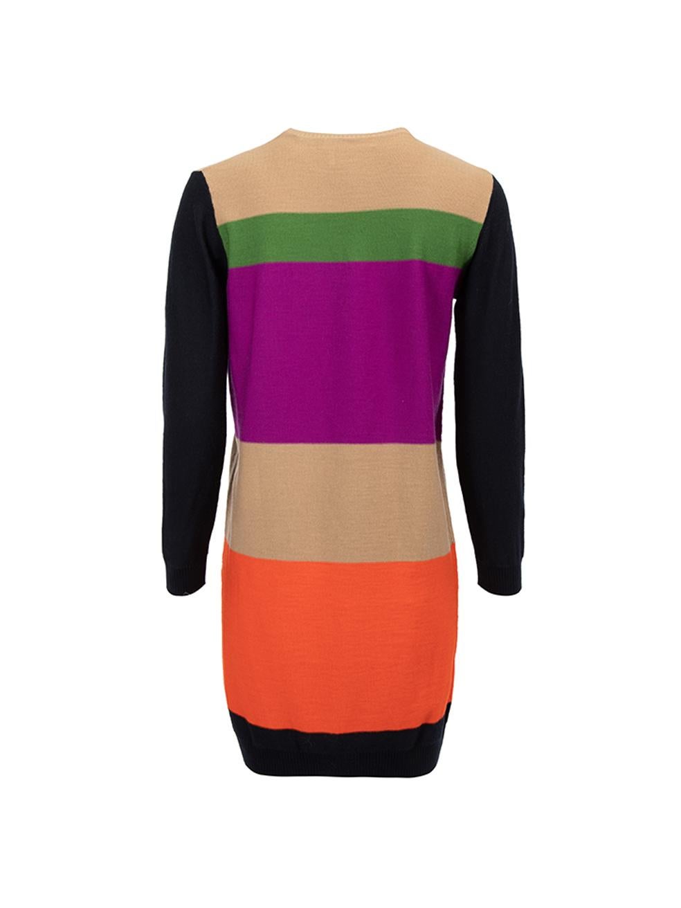 Sonia Rykiel Women's Colourblock Knitted Wool Sweater Dress In Good Condition In London, GB