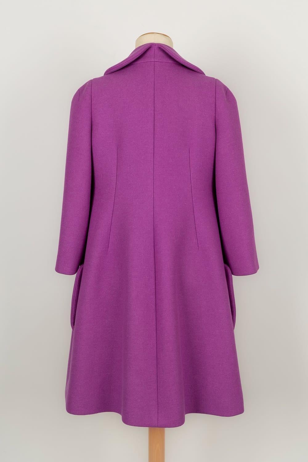 Purple Sonia Rykiel Wool Coat, Size 40FR