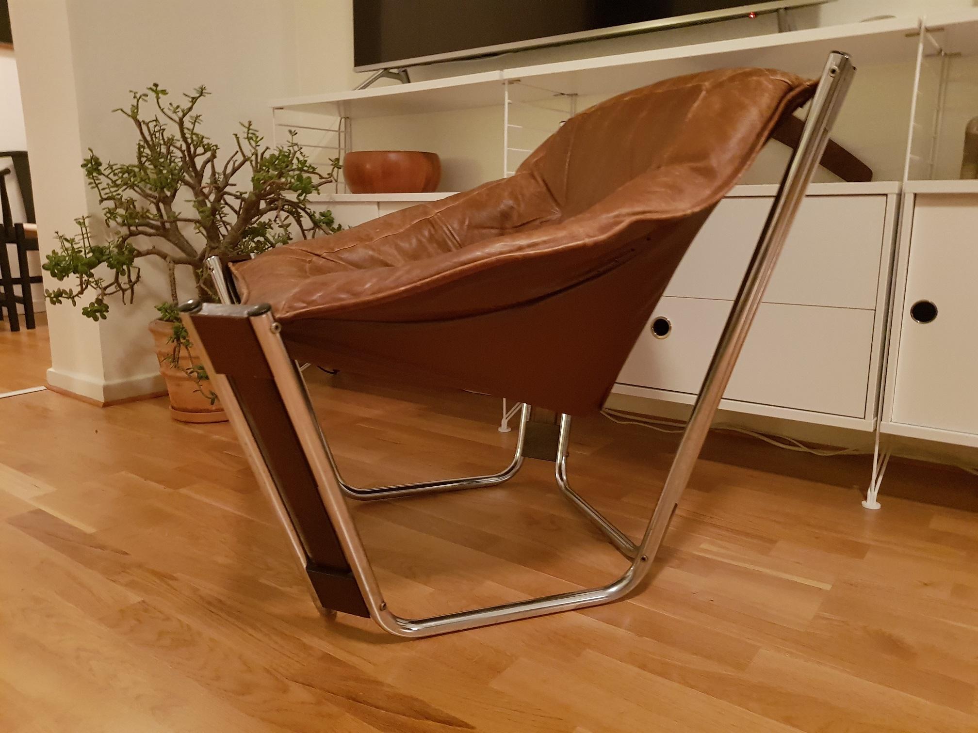 Norwegian Sonic Chair 1970s Scandinavian Modern Lounge Chair by Odd Knutsen in Norway For Sale