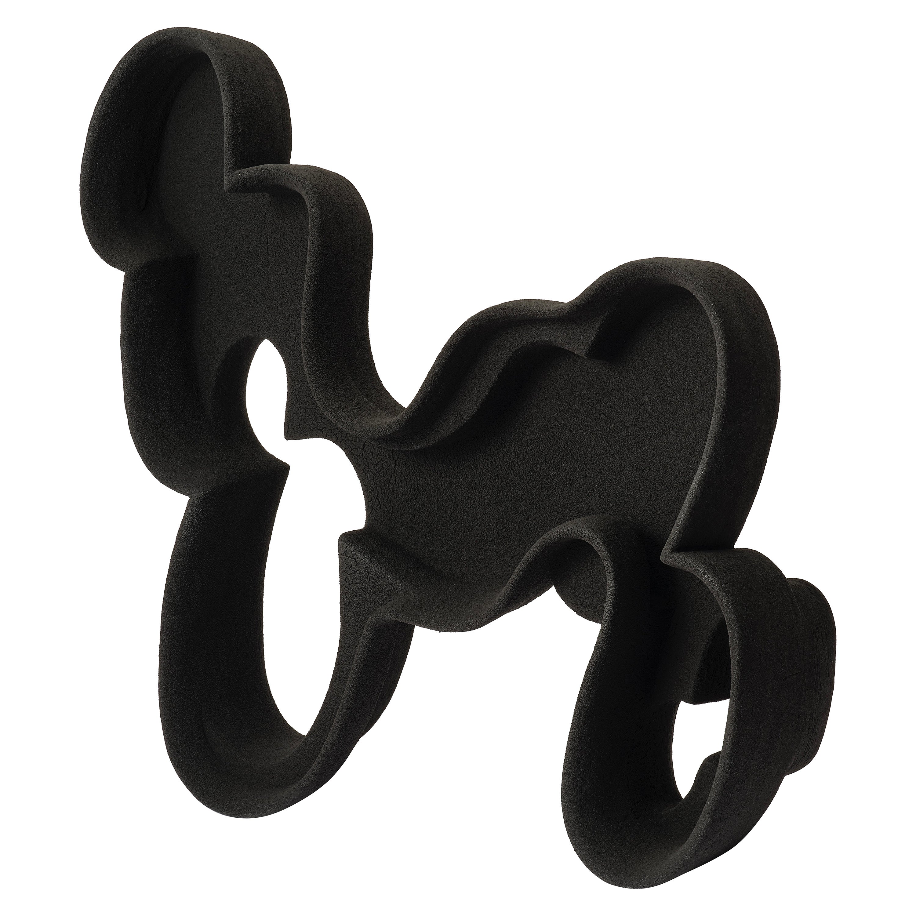 Objeto decorativo Sonic de cerámica esmaltada negra by Ain Choi en venta