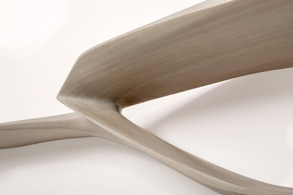 Cerused Surfer - Modern, Organic Sculptural, Sapele Wood Shelf - available in 5 tones For Sale