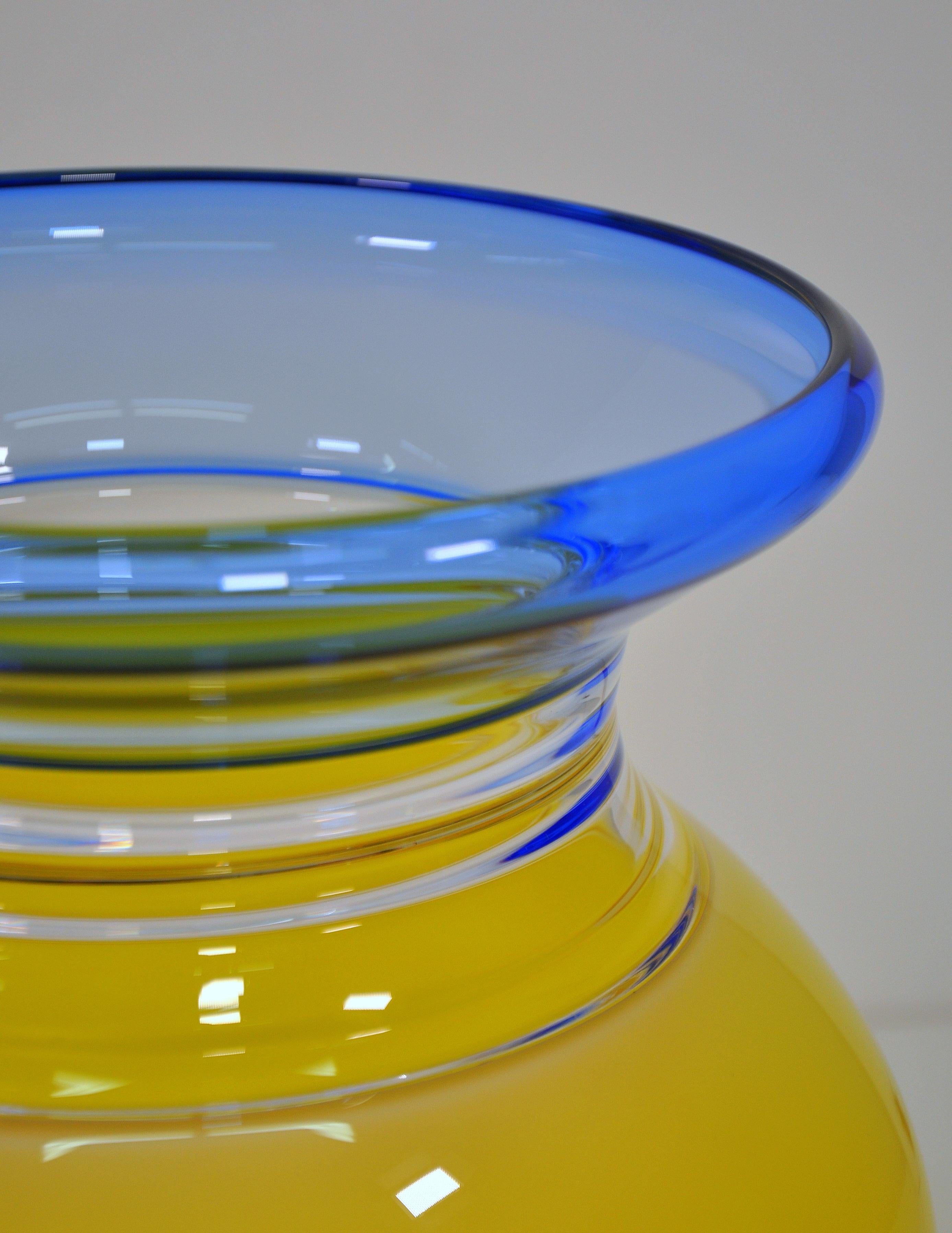 American Sonja Blomdahl Incalmo Art Glass Vase For Sale
