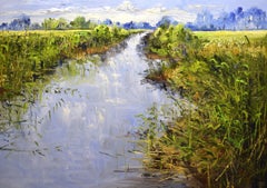 Green love - 21st Century Contemporary impressionist Painting of a landscape