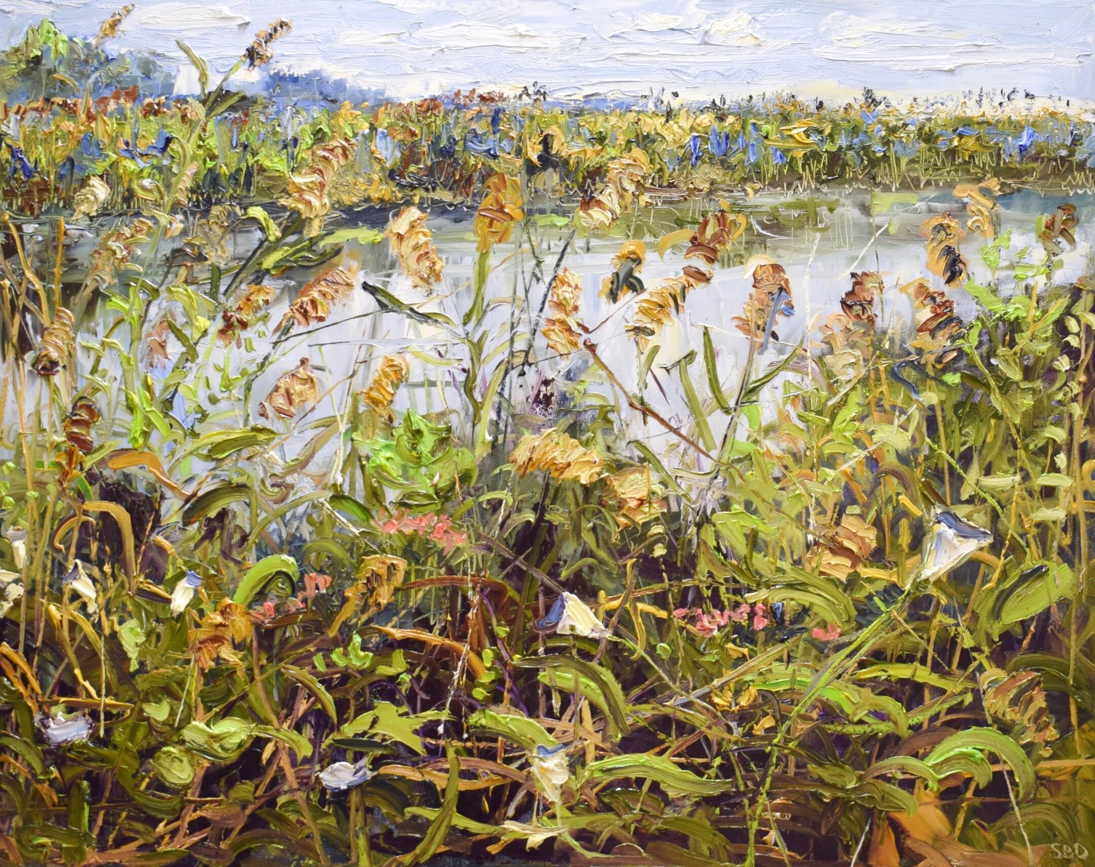 Sonja Brussen Landscape Painting - In de bush of Lochem - 21st Century Contemporary impressionist landscape
