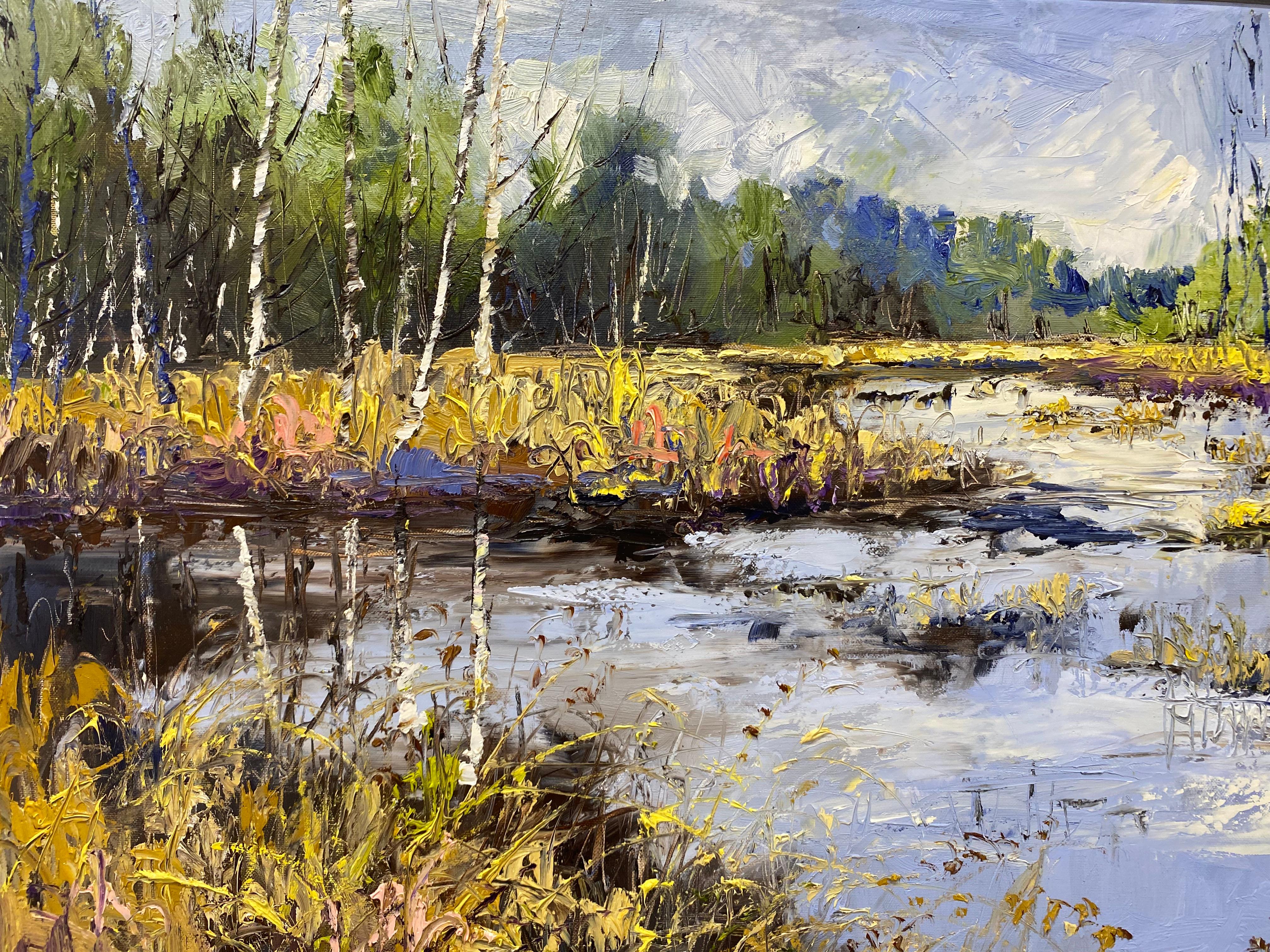 Liebe - 21. Jahrhundert Zeitgenössische impressionistische Malerei einer Landschaft im Angebot 1