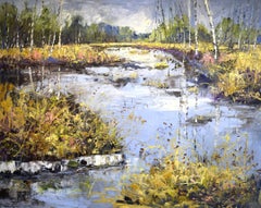 Amore - Pittura impressionista contemporanea del 21° secolo di un paesaggio