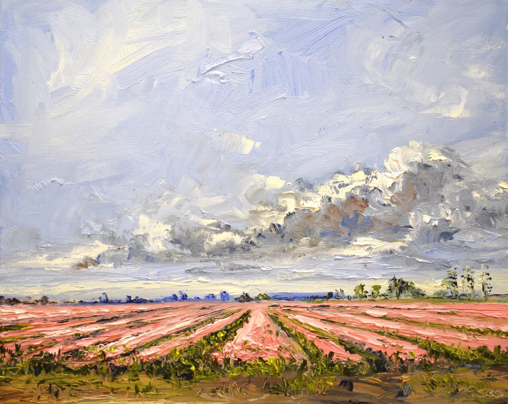 Pretty in Pink - 21st Century Contemporary impressionist Painting of a landscape