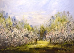 Der Ort - 21. Jahrhundert Zeitgenössische impressionistische Malerei einer Landschaft