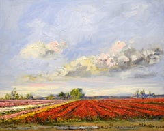 Tulip office - 21st Century Contemporary impressionist Painting of a landscape