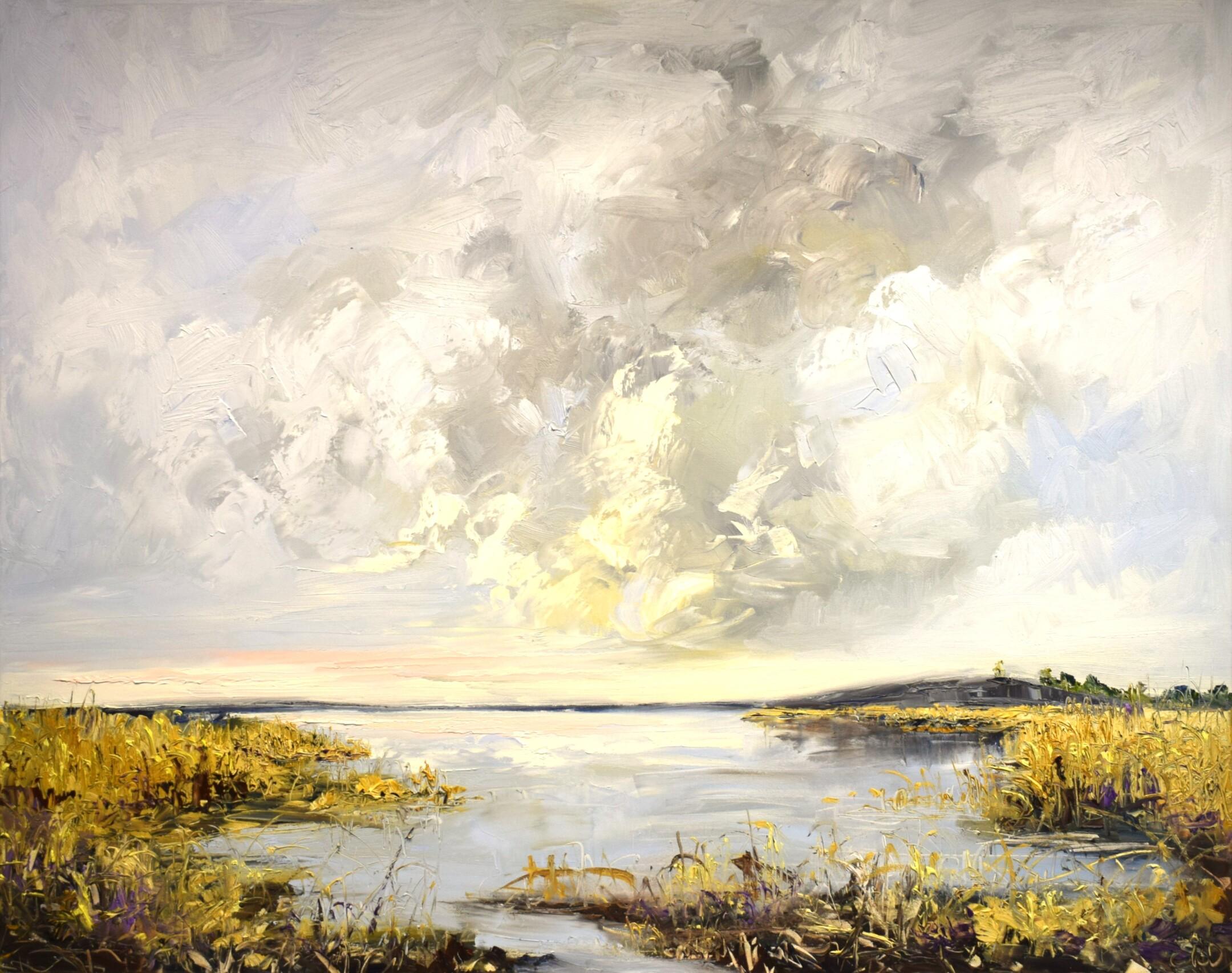 Landscape Painting Sonja Brussen - Vassaslätt - 21e siècle Peinture impressionniste contemporaine paysage