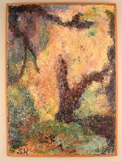 Sonja Henningsen, Danish Artist, Oil on Board, Abstract Modernist Composition