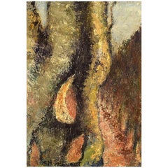 Sonja Henningsen, Danish Artist, Oil on Board, Abstract Modernist Composition